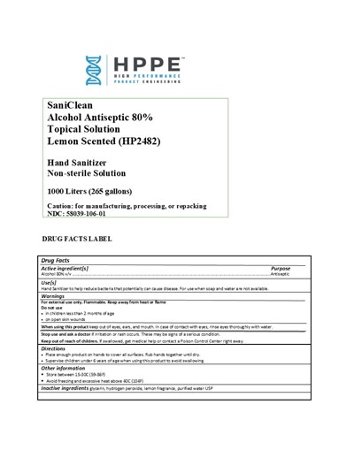 1000 L Label (1000 L Hp2482 Label)